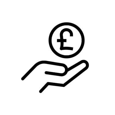 icon of hand supported a pound sign