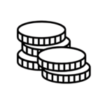 outline sketch of stacked coins