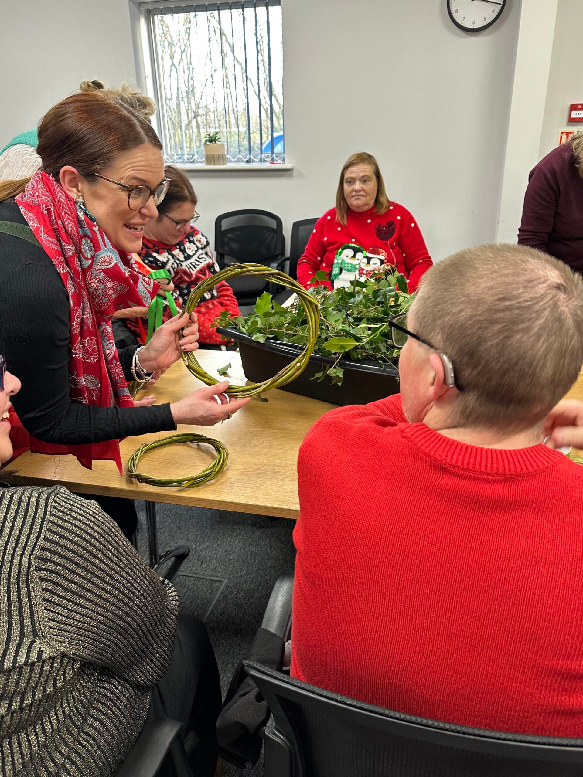 Herefordshire Growing Point visited Services for Independent Living to help service users make christmas wreaths