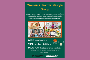 poster about Women's Healthy Lifestyle group in Leominster